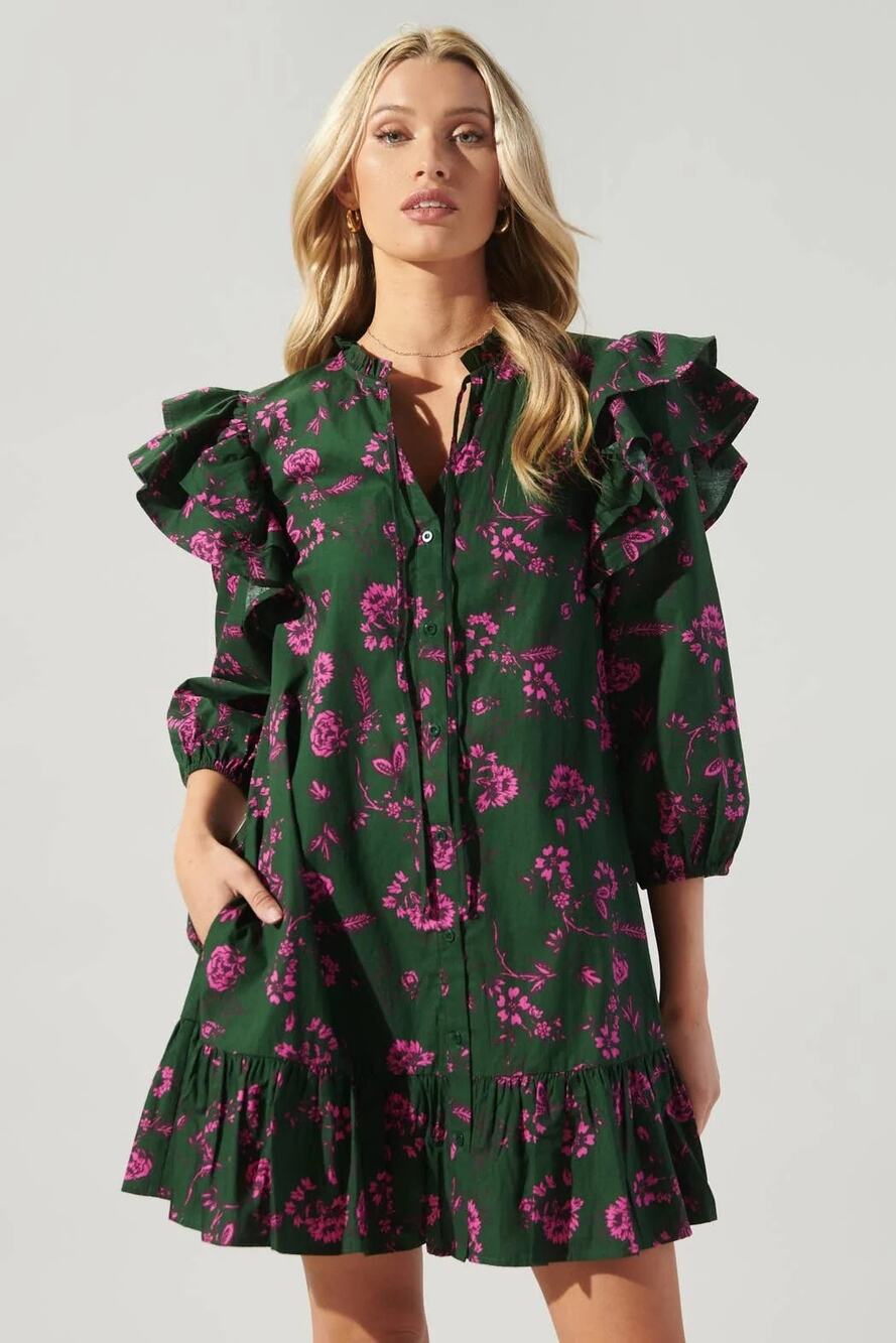 Sugar Lips close to you sammy ruffle drop waist dress medium